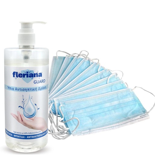 Power Health Πακέτο Αντισηπτικής Προσφοράς Fleriana Guard 500ml & Χειρουργικές Μάσκες Προσώπου 3ply 50 Τεμάχια Power Health Πακέτο Αντισηπτικής Προσφοράς Fleriana Guard 500ml & Χειρουργικές Μάσκες Προσώπου 3ply 50 Τεμάχια
