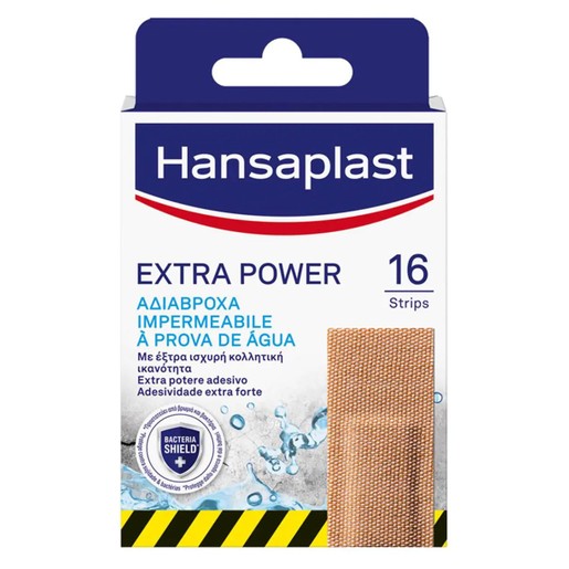 Hansaplast Extra Power Impermeable Bandages 2.6cm x 7.6cm, 16 Τεμάχια Hansaplast Extra Power Impermeable Bandages 2.6cm x 7.6cm, 16 Τεμάχια