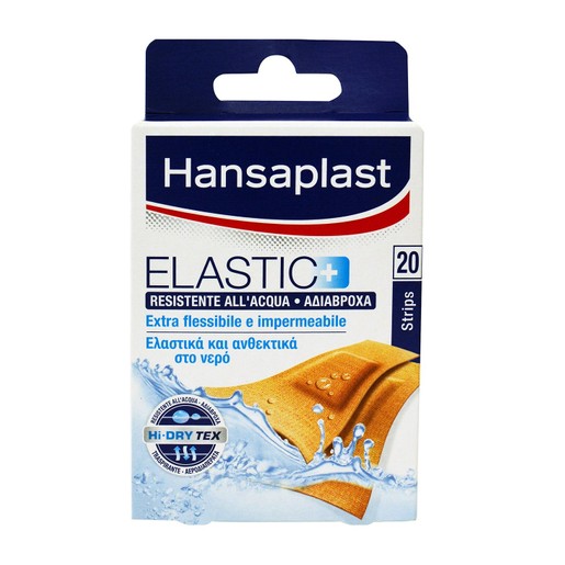 Hansaplast Elastic+ Αδιάβροχο, Πολύ Ελαστικό Επιθέματα Πληγών, 20 strips Hansaplast Elastic+ Αδιάβροχο, Πολύ Ελαστικό Επιθέματα Πληγών, 20 strips