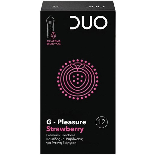 Duo G-Pleasure Strawberry Premium Condoms 12 Τεμάχια Duo G-Pleasure Strawberry Premium Condoms 12 Τεμάχια