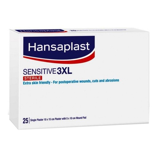 Hansaplast Sensitive 3XL Αποστειρωμένα Επιθέματα για Μεγαλύτερες Πληγές & Μετεγχειρητικά Τραύματα 15cm x 10cm 25 Τεμάχια Hansaplast Sensitive 3XL Αποστειρωμένα Επιθέματα για Μεγαλύτερες Πληγές & Μετεγχειρητικά Τραύματα 15cm x 10cm 25 Τεμάχια
