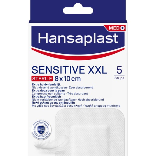 Hansaplast Sensitive XXL Sterile 8x10cm 5 Τεμάχια