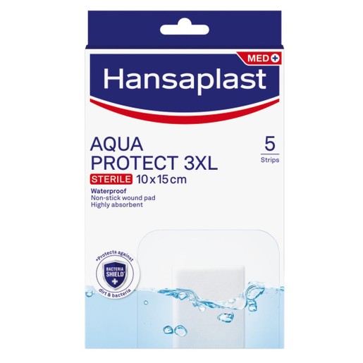 Hansaplast Aqua Protect 3XL Sterile Strips 10x15cm 5 Τεμάχια