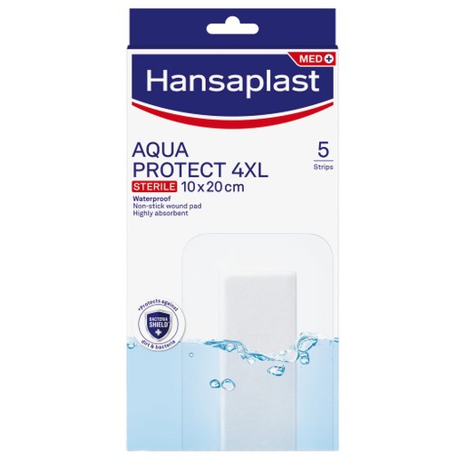 Hansaplast Aqua Protect 4XL Sterile Strips 10x20cm 5 Τεμάχια