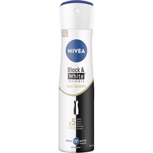 Nivea Black & White Invisible Silky Smooth Anti-Perspirant Deodorant Spray 150ml