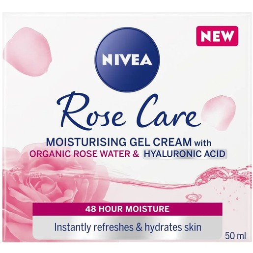 Nivea Moisture Day Cream Rose Care with Organic Rose Water and Hyaluronic Acid 50ml