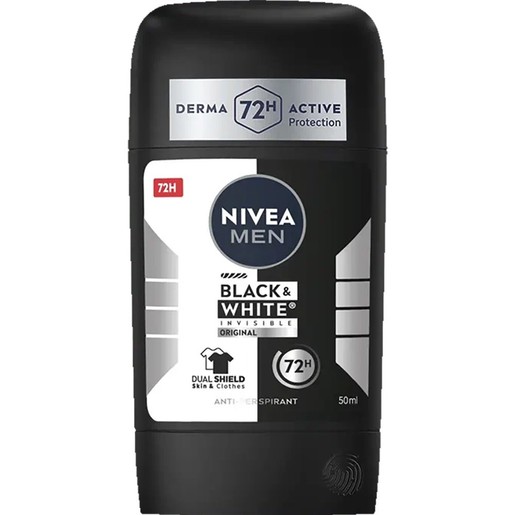 Nivea Men Black & White Invisible Deodorant Stick Original 72h 50ml