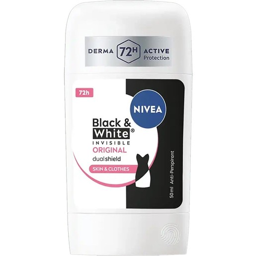 Nivea Black & White Invisible Deodorant Stick Original 72h 50ml