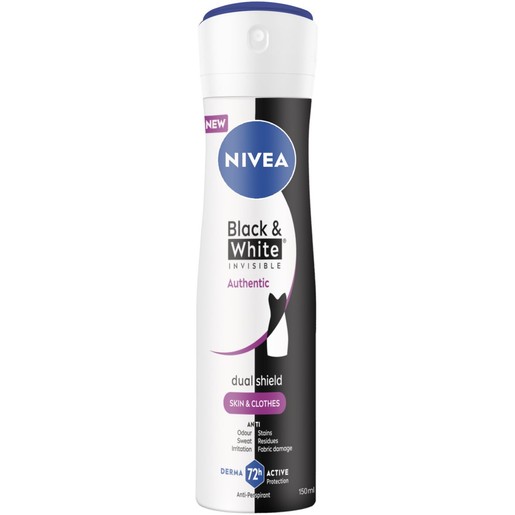 Nivea Black & White Invisible Authentic 72h Protection Deo Spray 150ml