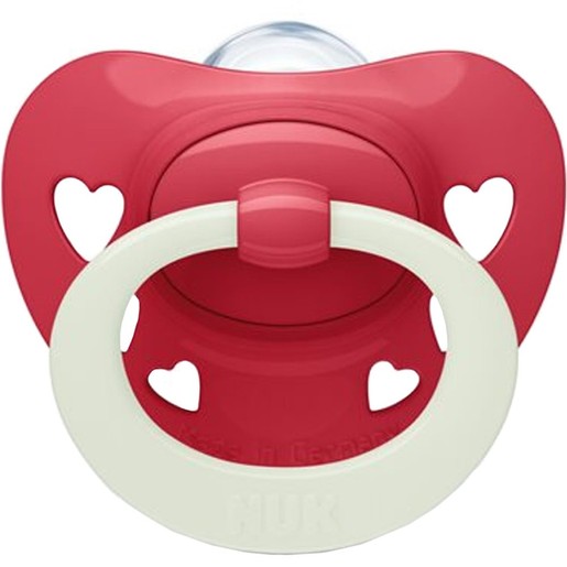 Nuk Signature Night Orthodontic Silicone Soother Κόκκινο 18-36m 1 Τεμάχιο, Κωδ 10739704