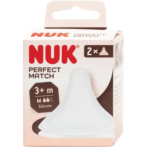 Nuk Perfect Match Medium 3m+ Silicone Teat 2 Τεμάχια