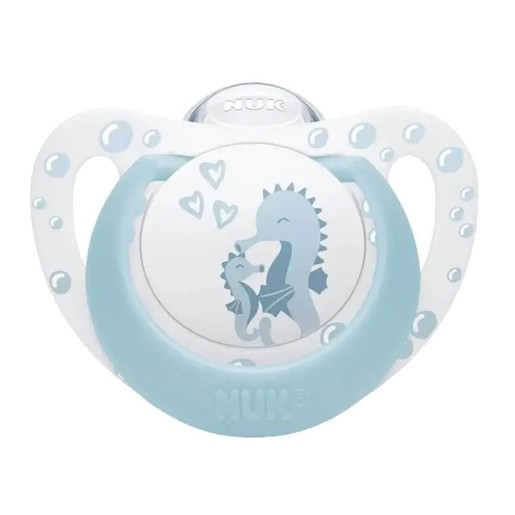 Nuk First Choice Silicone Soother 0-6m, 1 Τεμάχιο - Λευκό - Γαλάζιο