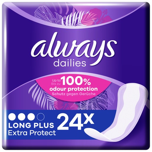 Always Dailies Extra Protect Long Plus Σερβιετάκια 24 τεμάχια