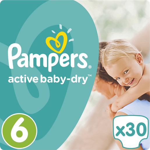 Pampers Active Baby Dry No6 (15+kg) 30 Πάνες Pampers Active Baby Dry No6 (15+kg) 30 Πάνες