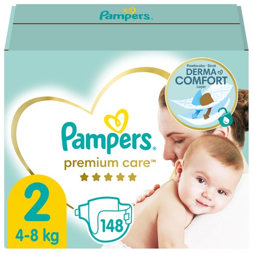 Pampers Premium Care Πάνες No 2 (4-8kg) 148 πάνες