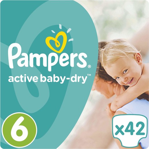 Pampers Active Baby Dry Jumbo Pack No6 (15+kg) 42 πάνες Pampers Active Baby Dry Jumbo Pack No6 (15+kg) 42 πάνες
