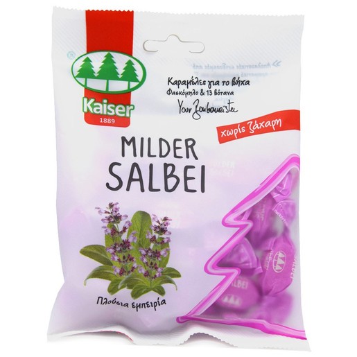 Kaiser Milder Salbei Καραμέλες για το Βήχα Χωρίς Ζάχαρη με Φασκόμηλο & 13 Βότανα 60gr Kaiser Milder Salbei Καραμέλες για το Βήχα Χωρίς Ζάχαρη με Φασκόμηλο & 13 Βότανα 60gr