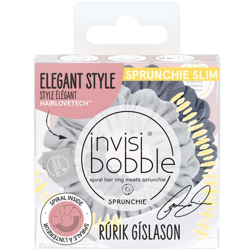 Invisibobble Sprunchie Slim Rurik Gislason Collection Feelin Greyt Hair Ring 2 Τεμάχια