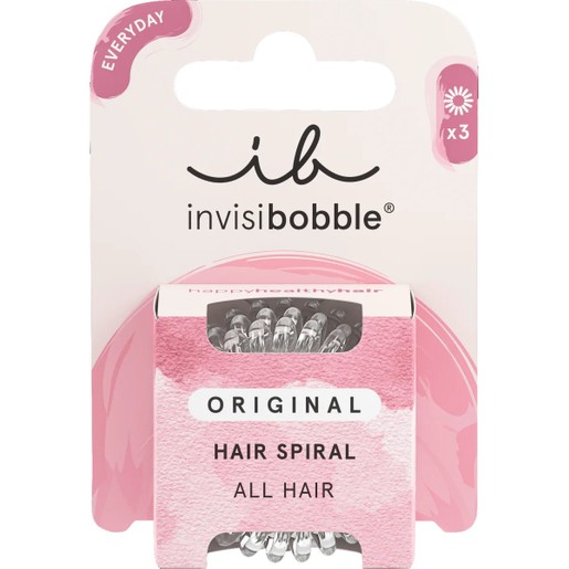Invisibobble Original Hair Spiral 3 Τεμάχια - Crystal Clear