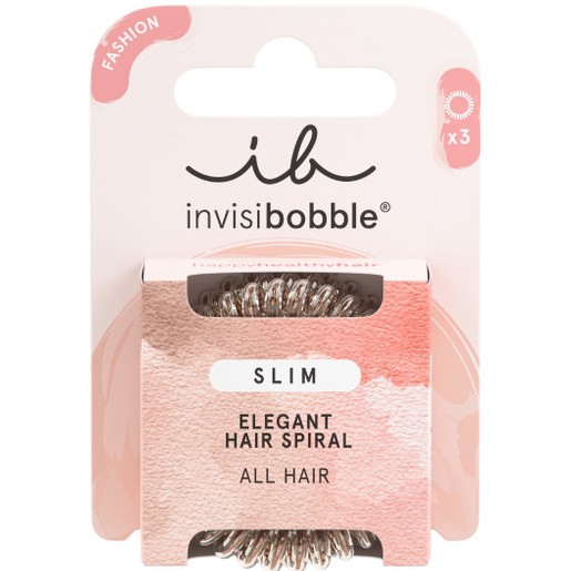 Invisibobble Slim Elegant Hair Spiral 3 Τεμάχια - Bronze me Pretty