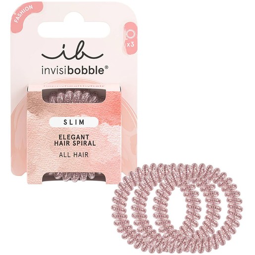 Invisibobble Slim Elegant Hair Spiral 3 Τεμάχια - Pink Monocle