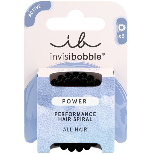 Invisibobble Power Performance Hair Spiral 3 Τεμάχια - True Black