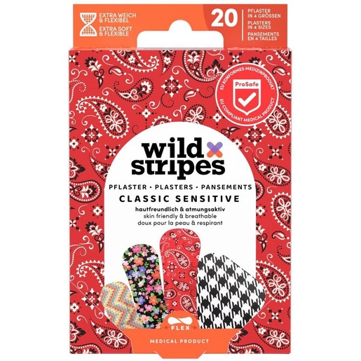 Wild Stripes Classic Sensitive Fashion Plasters 20 Τεμάχια