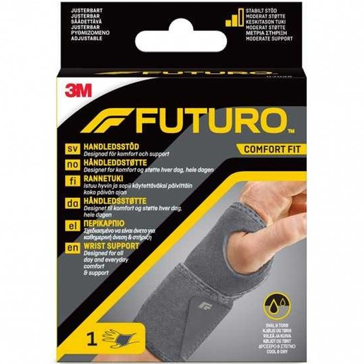 3M Futuro Comfort Fit Wrist Support Γκρι One Size 1 Τεμάχιο, Κωδ 04036