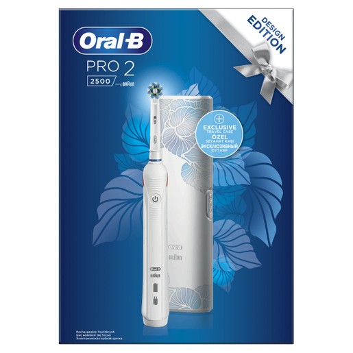 Oral-B Pro 2 2500 Design Edition White Ηλεκτρική Οδοντόβουρτσα για Βαθύ Καθαρισμό & Αισθητήρα Πίεσης Ούλων & Δώρο Θήκη Ταξιδίου Oral-B Pro 2 2500 Design Edition White Ηλεκτρική Οδοντόβουρτσα για Βαθύ Καθαρισμό & Αισθητήρα Πίεσης Ούλων & Δώρο Θήκη Ταξιδίου