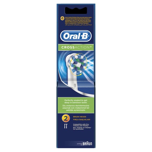 Oral-B Cross Action Ανταλλακτικές Κεφαλές 2 τεμάχια Oral-B Cross Action Ανταλλακτικές Κεφαλές 2 τεμάχια