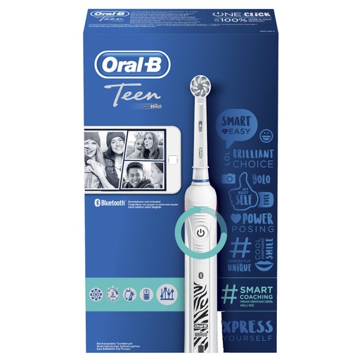 Oral-B Power Teen Smart Coaching Ηλεκτρική Οδοντόβουρτσα για Απαλό Καθαρισμό με Λειτουργία Έξυπνης Καθοδήγησης 1 Τεμάχιο Oral-B Power Teen Smart Coaching Ηλεκτρική Οδοντόβουρτσα για Απαλό Καθαρισμό με Λειτουργία Έξυπνης Καθοδήγησης 1 Τεμάχιο