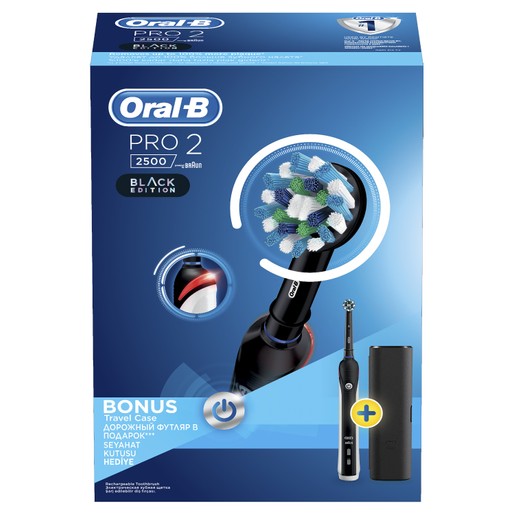 Oral-B Pro 2 2500 Black Edition Ηλεκτρική Οδοντόβουρτσα & Δώρο Θήκη Ταξιδιού Oral-B Pro 2 2500 Black Edition Ηλεκτρική Οδοντόβουρτσα & Δώρο Θήκη Ταξιδιού