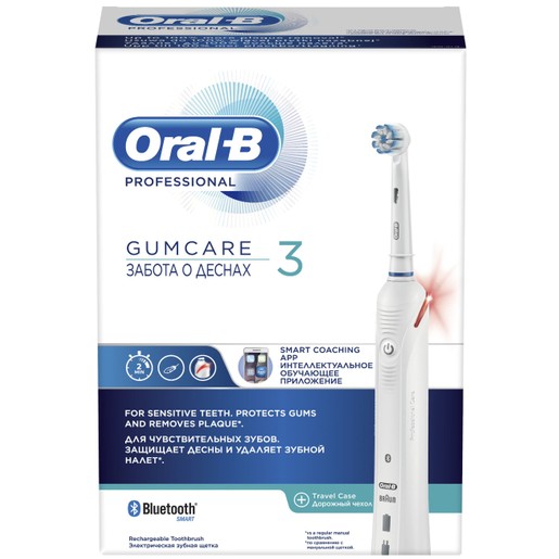 Oral-B Professional GumCare 3 Ηλεκτρική Οδοντόβουρτσα, Προστασία των Ούλων με Ορατό Αισθητήρα Πίεσης & Σύνδεση με Bluetooth Oral-B Professional GumCare 3 Ηλεκτρική Οδοντόβουρτσα, Προστασία των Ούλων με Ορατό Αισθητήρα Πίεσης & Σύνδεση με Bluetooth