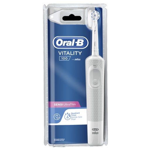 Oral-B Vitality 100 Sensi Ultra Thin Ηλεκτρική Οδοντόβουρτσα για Ευαίσθητα Δόντια & Ούλα με Ενσωματωμένο Χρονόμετρο 2 Λεπτών Oral-B Vitality 100 Sensi Ultra Thin Ηλεκτρική Οδοντόβουρτσα για Ευαίσθητα Δόντια & Ούλα με Ενσωματωμένο Χρονόμετρο 2 Λεπτών