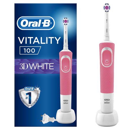 Oral-B Vitality 100 3D White Ηλεκτρική Οδοντόβουρτσα σε Ροζ Χρώμα 1 τεμάχιο Oral-B Vitality 100 3D White Ηλεκτρική Οδοντόβουρτσα σε Ροζ Χρώμα 1 τεμάχιο