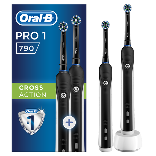 Oral-B Pro 1 790 Black Edition Cross Action Ηλεκτρική Οδοντόβουρτσα για Βαθύ Καθαρισμό 2 Τεμάχια Oral-B Pro 1 790 Black Edition Cross Action Ηλεκτρική Οδοντόβουρτσα για Βαθύ Καθαρισμό 2 Τεμάχια