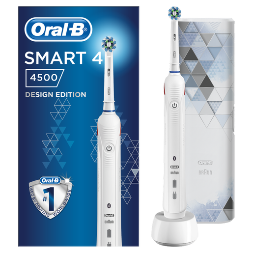 Oral-B Smart 4 4500 Design Edition White Ηλεκτρική Οδοντόβουρτσα,Ολοκληρωμένος Καθαρισμός,Σύνδεση Bluetooth & Δώρο Θήκη Ταξιδίου Oral-B Smart 4 4500 Design Edition White Ηλεκτρική Οδοντόβουρτσα,Ολοκληρωμένος Καθαρισμός,Σύνδεση Bluetooth & Δώρο Θήκη Ταξιδίου