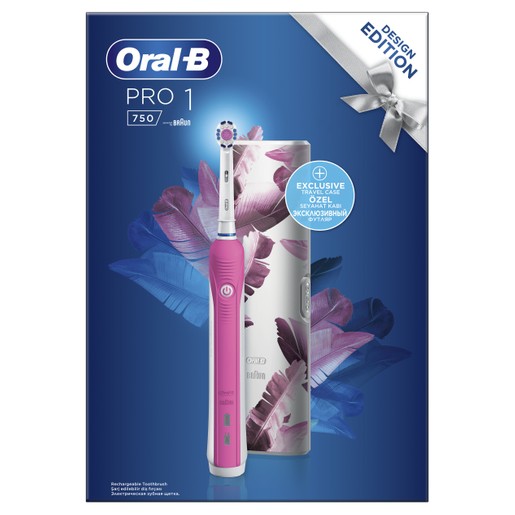Oral-B Pro 1 750 Design Edition Pink Ηλεκτρική Οδοντόβουρτσα για πιο Λευκά Δόντια από την 1η Μέρα & Δώρο Premium Θήκη Ταξιδίου Oral-B Pro 1 750 Design Edition Pink Ηλεκτρική Οδοντόβουρτσα για πιο Λευκά Δόντια από την 1η Μέρα & Δώρο Premium Θήκη Ταξιδίου