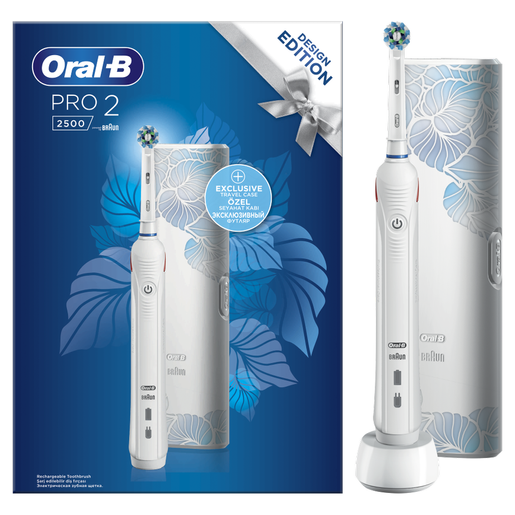 Oral-B Pro 2 2500 Design Edition White Ηλεκτρική Οδοντόβουρτσα για Βαθύ Καθαρισμό & Αισθητήρα Πίεσης Ούλων & Δώρο Θήκη Ταξιδίου Oral-B Pro 2 2500 Design Edition White Ηλεκτρική Οδοντόβουρτσα για Βαθύ Καθαρισμό & Αισθητήρα Πίεσης Ούλων & Δώρο Θήκη Ταξιδίου