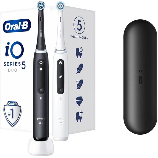 Oral-B iO 5 DUO Electric Toothbrushes Black & White 2 Τεμάχια