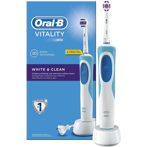 Oral-B Vitality White & Clean Επαναφορτιζόμενη Ηλεκτρική Οδοντόβουρτσα 1 τεμάχιο Oral-B Vitality White & Clean Επαναφορτιζόμενη Ηλεκτρική Οδοντόβουρτσα 1 τεμάχιο