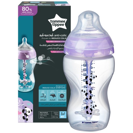Tommee Tippee Advanced Anti-Colic Baby Bottle 3m+ Λιλά Κωδ 42257985, 340ml Tommee Tippee Advanced Anti-Colic Baby Bottle 3m+ Λιλά Κωδ 42257985, 340ml