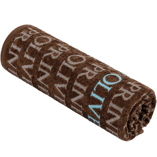 Prince Oliver Velour Jacquard 180×90cm Deluxe Sea Towel 1 Τεμάχιο - Chocolate/Gray