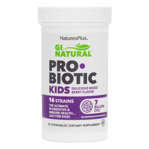 Natures Plus Gi Natural Probiotic Kids Παρέχει Υψηλή Προβιοτική Δράση 30chews