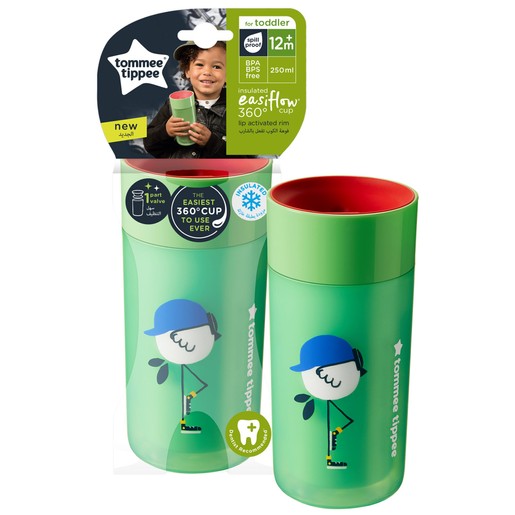 Tommee Tippee Insulated Easiflow 360° Cup with Lip Activated Rim 12m+ Πράσινο Κωδ 44721411, 300ml Tommee Tippee Insulated Easiflow 360° Cup with Lip Activated Rim 12m+ Πράσινο Κωδ 44721411, 300ml
