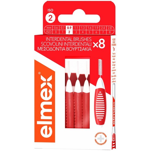 Elmex Interdental Brush 8 Τεμάχια - Size 2 / 0.9mm