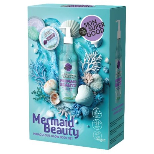 Organic Shop Promo Mermaid Beauty Hydrating Shower Gel 250ml & Moisturising Body Mouse 100ml 