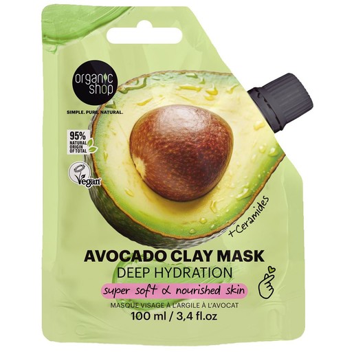 Organic Shop Deep Hydration with Ceramides Avocado Clay Mask 100ml