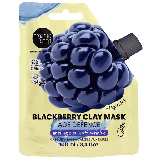 Organic Shop Age Defence with Peptides Blackberry Clay Mask 100ml