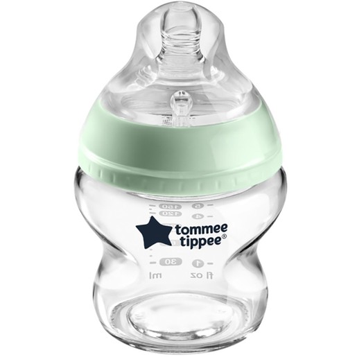 Tommee Tippee Closer to Nature Glass Bottle Slow Flow 0m+, 150ml, Κωδ 42243790 - Πράσινο